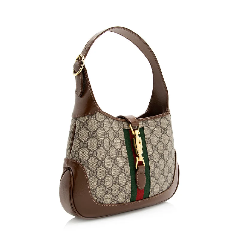 Ladies Gucci Dionysus bags with a chain - link shoulder strapGucci GG Supreme 1961 Jackie Small Shoulder Bag (SHF-20606)