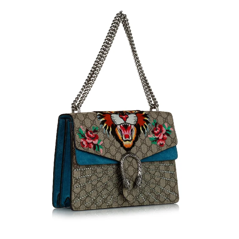 Women Gucci bags with a detachable mobile phone holderGucci GG Supreme Angry Cat Dionysus Shoulder Bag (33149)