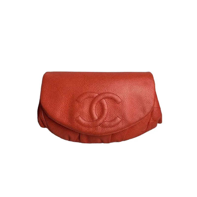 Chanel leather bags for everydHalf Moon Flap Caviar Orange SHW