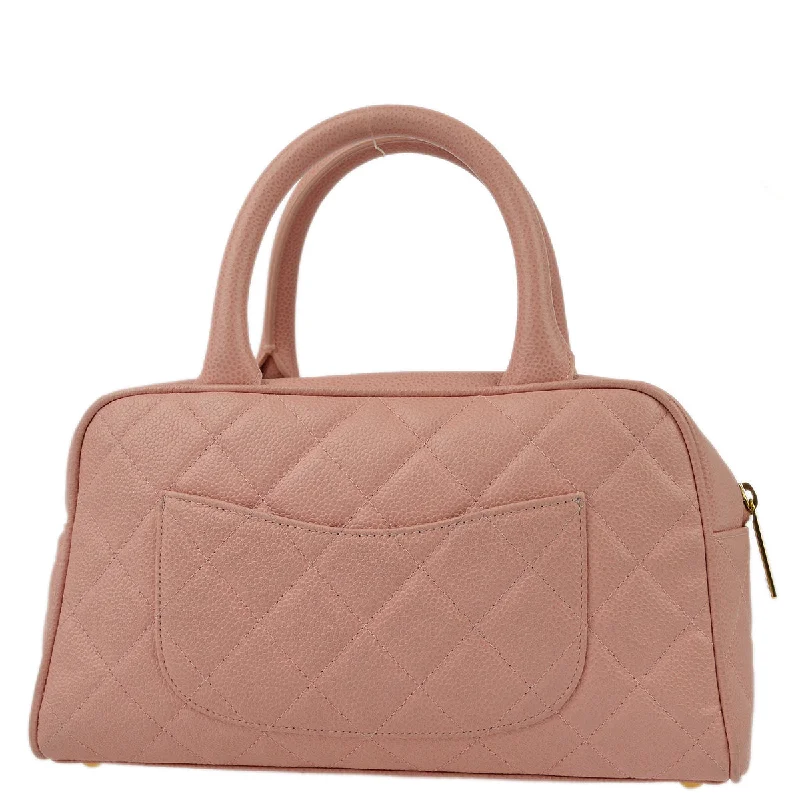 Chanel Lightweight Handbag for Daily ErrandsChanel Pink Caviar Bowling Bag 27