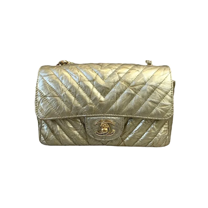 Chanel bags with exclusive seasonal releasesMini Flap Crumpled Calfskin Gold GHW