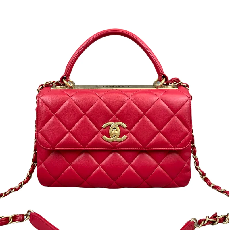 Chanel bags for women with a taste for high fashionSmall Trendy CC Flap Lambskin Red GHW