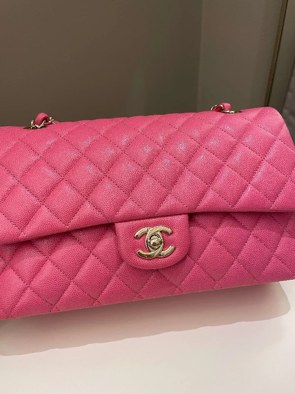 Chanel bags for women with a taste for high fashionChanel Classic Quilted Medium Double Flap Bubblegum Pink Caviar