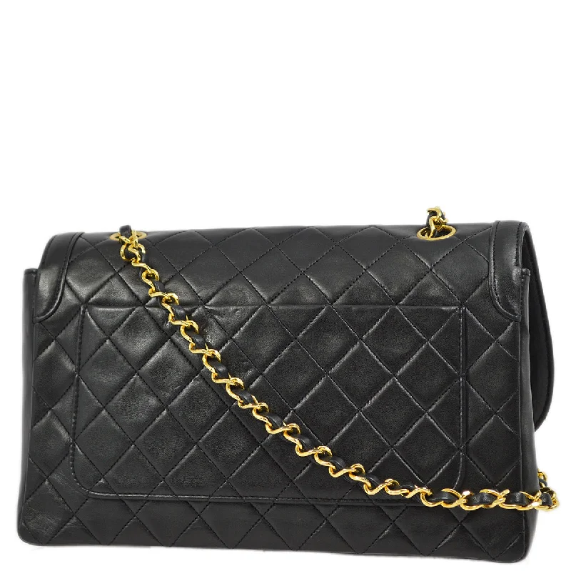 Chanel bags for women with minimalist styleChanel Black Lambskin Straight Flap Shoulder Bag