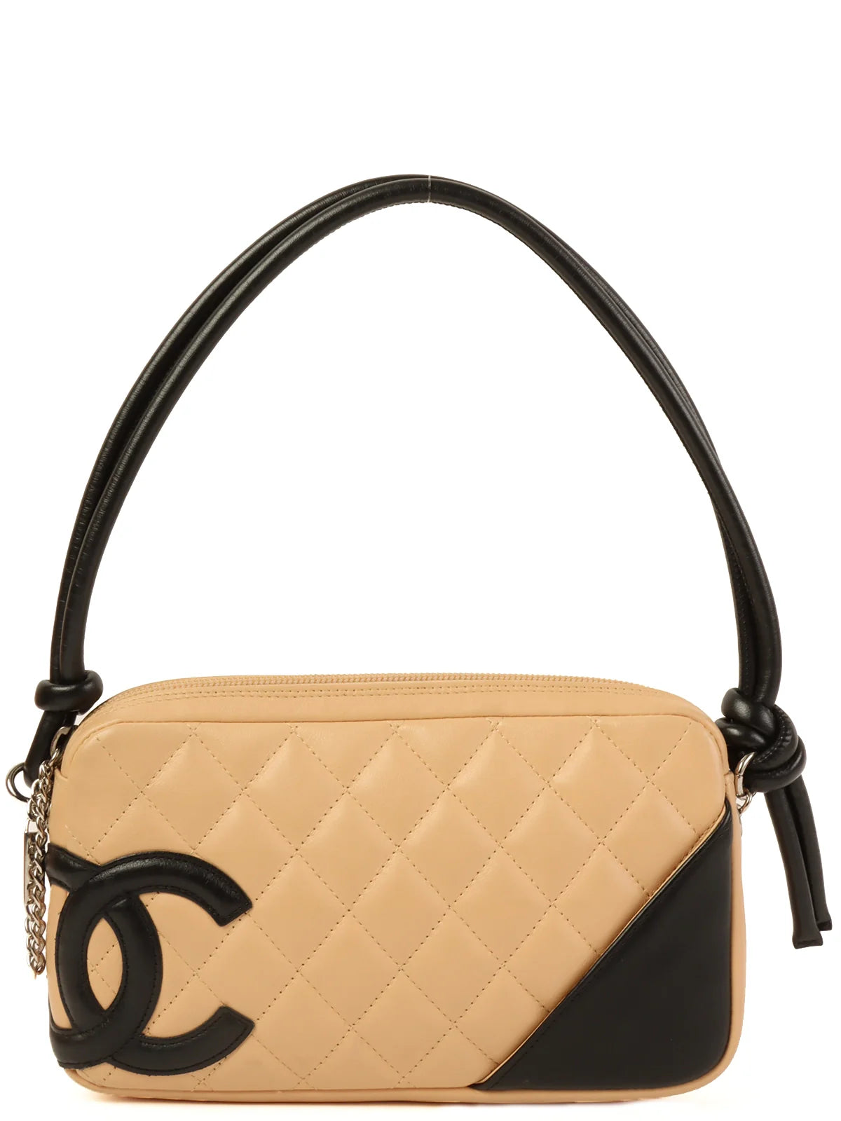 Chanel bags for women with minimalist styleCHANEL Around 2003 Made Cambon Shoulder Bag Beige/Black