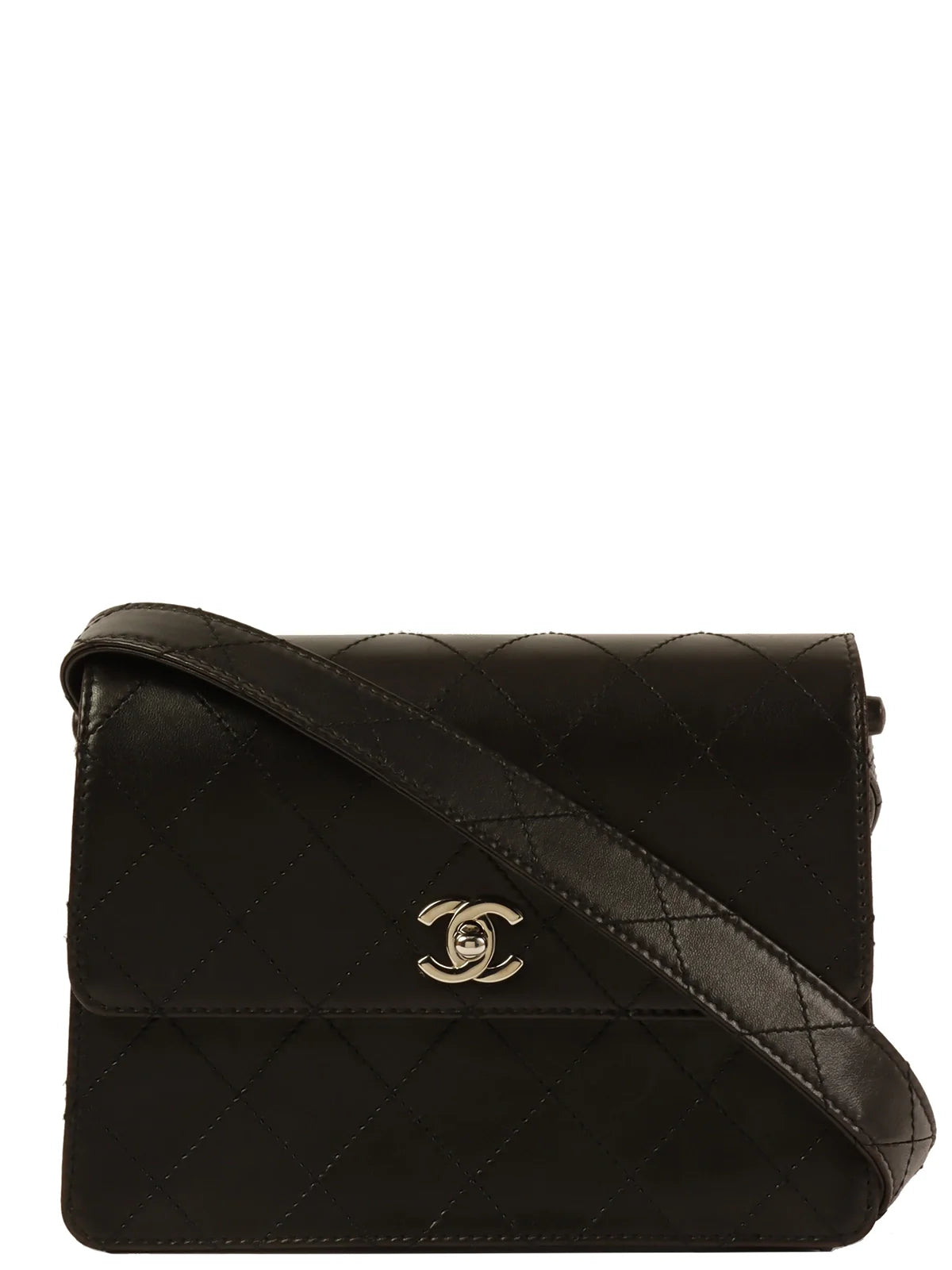 Chanel bags as wedding day accessoriesCHANEL Around 1998 Made Turn-Lock Shoulder Bag Black