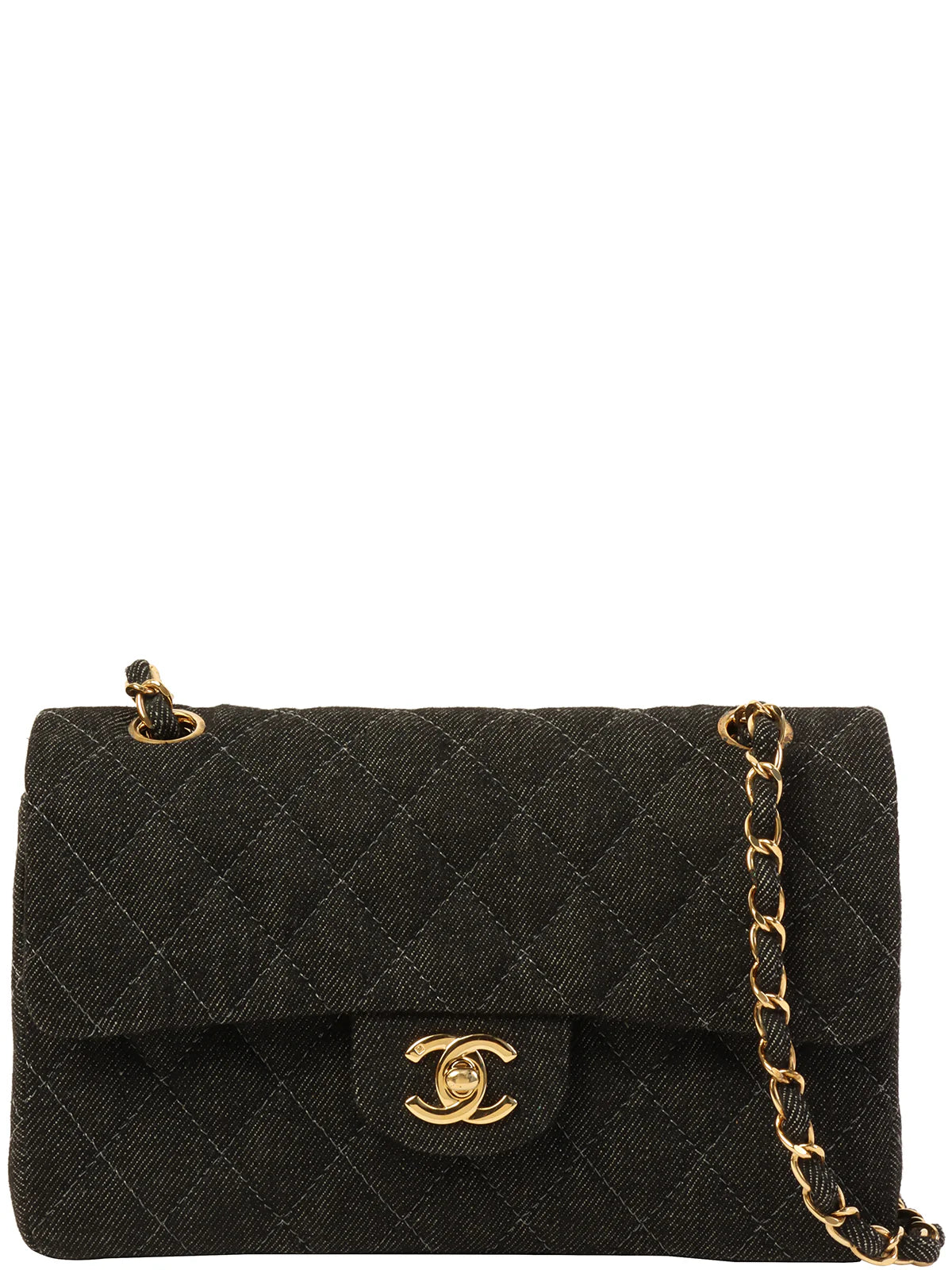 Chanel bags for women who appreciate fine craftsmanshipCHANEL Around 1998 Made Denim Classic Flap Chain Bag 23Cm Black